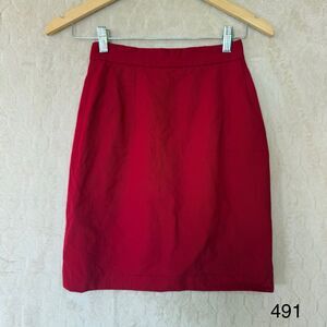 Vintage‎ KGR Wool Red 100% Wool Pencil Skirt 6 Waist 24” Made In USA